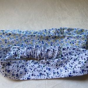 Blue + Green Floral Stretchy Headband Set